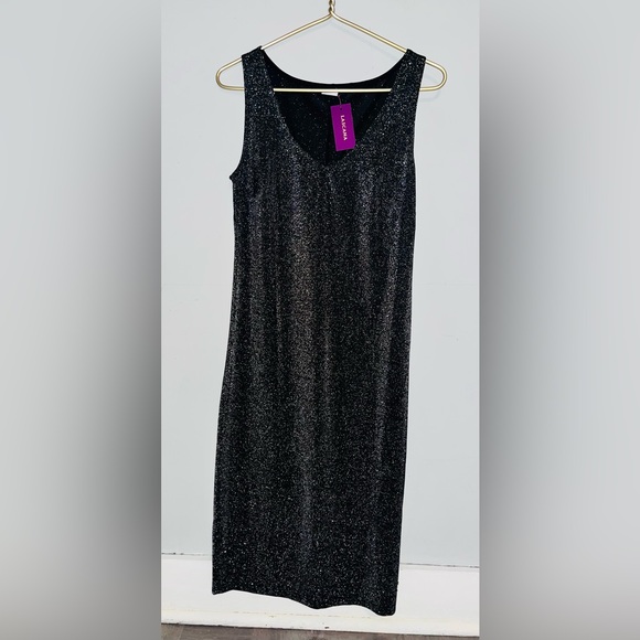 LASCANA Dresses & Skirts - LASCANA  Black Sleeveless Shinmery Dress sz 10 NWT!